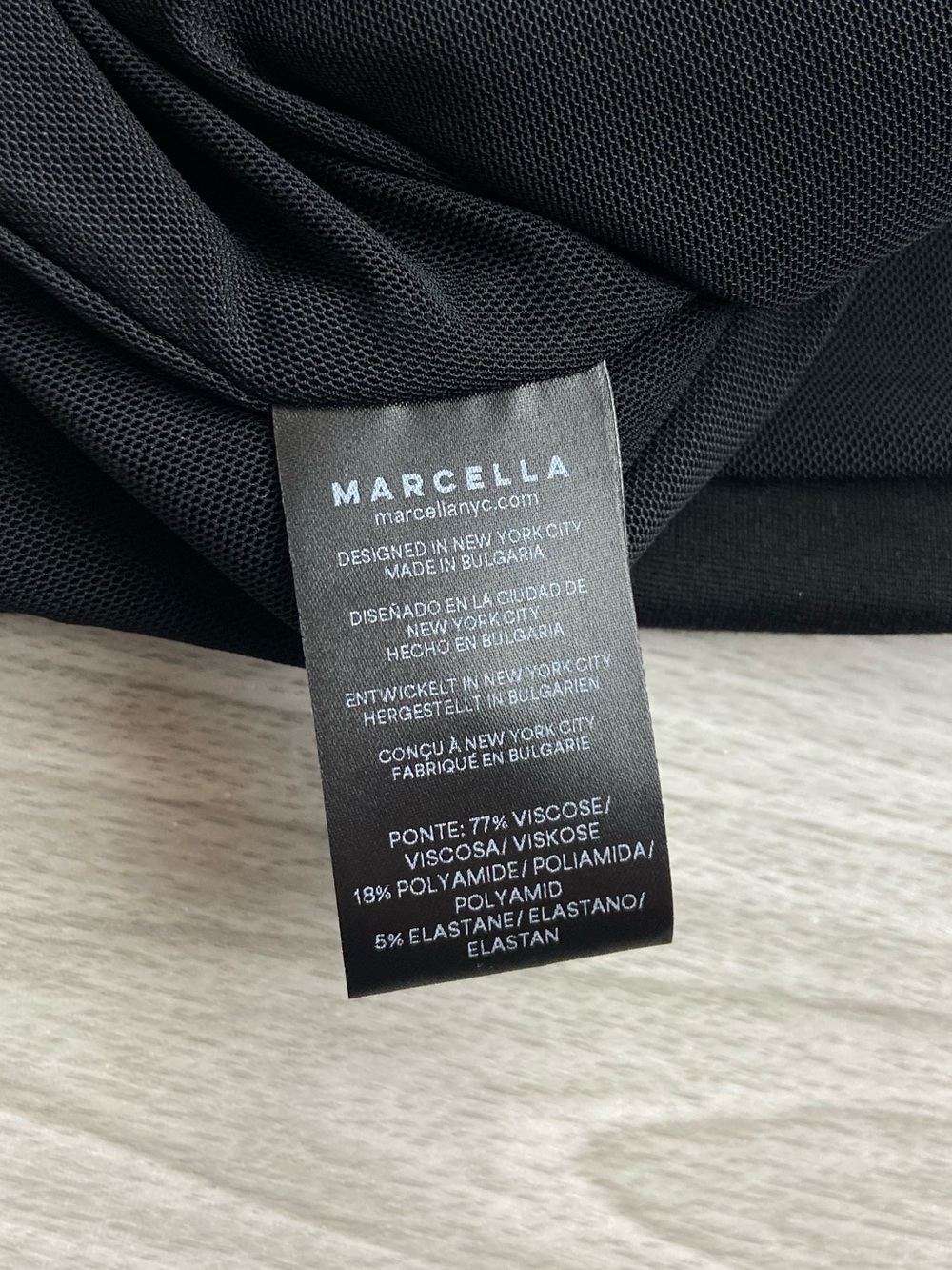 Marcella NYC Parker European Ponte & Luxe Mesh One-Shoulder Top Size Small - Picture 13 of 14
